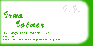 irma volner business card